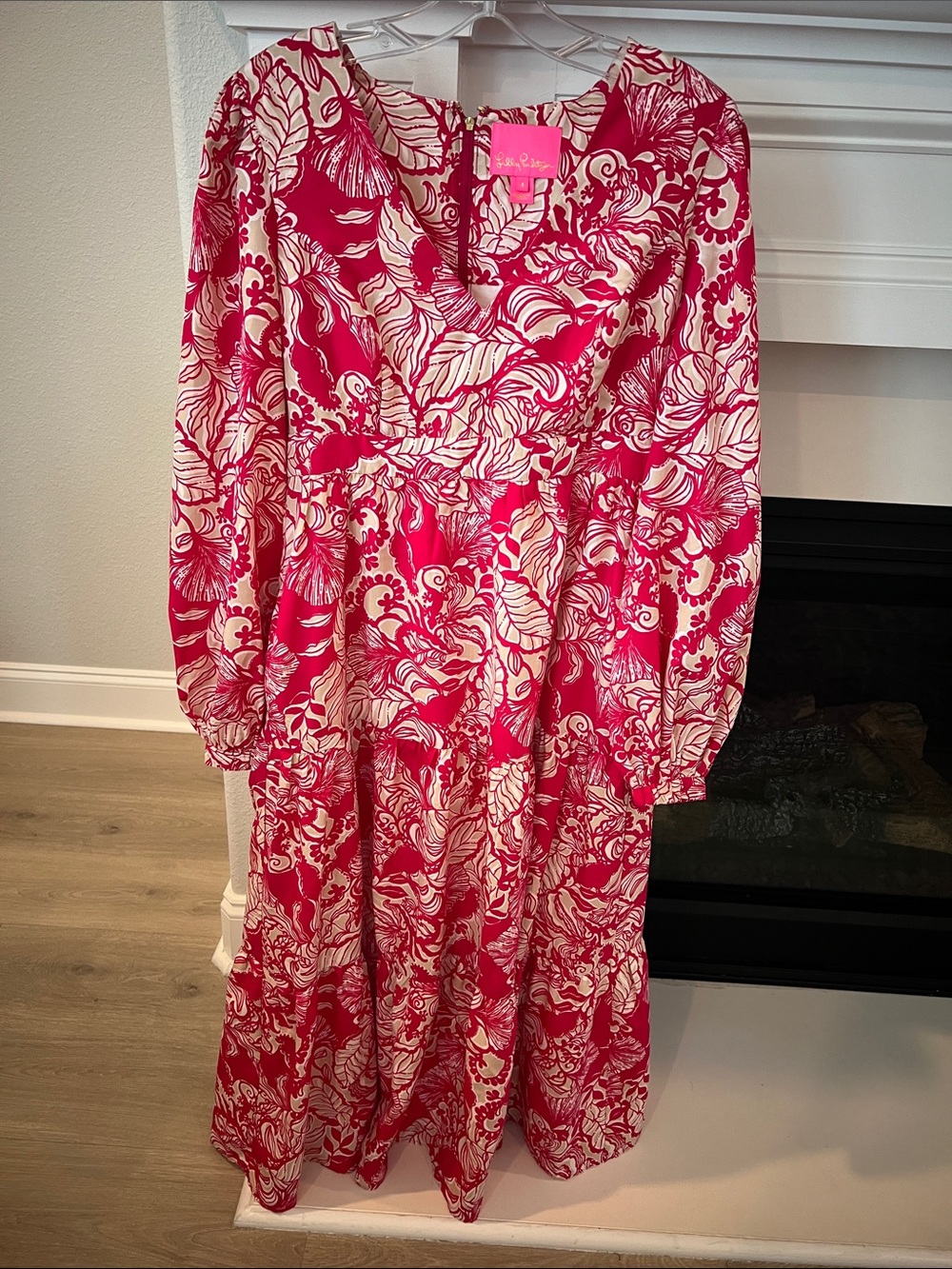 Lilly Pulitzer Tinslee Poinsettia Red Island Vibes Midi Dress